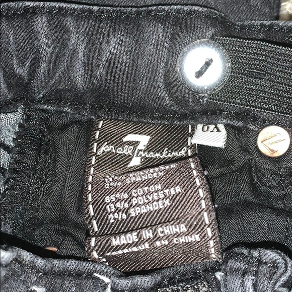 7 FOR ALL MANKIND BLACK DENIM JEANS -6X - Picture 5 of 5